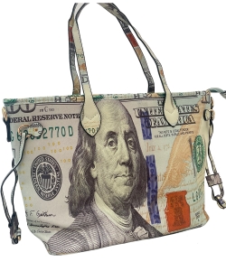 Dollar Print Tote Bag 6729 GREEN